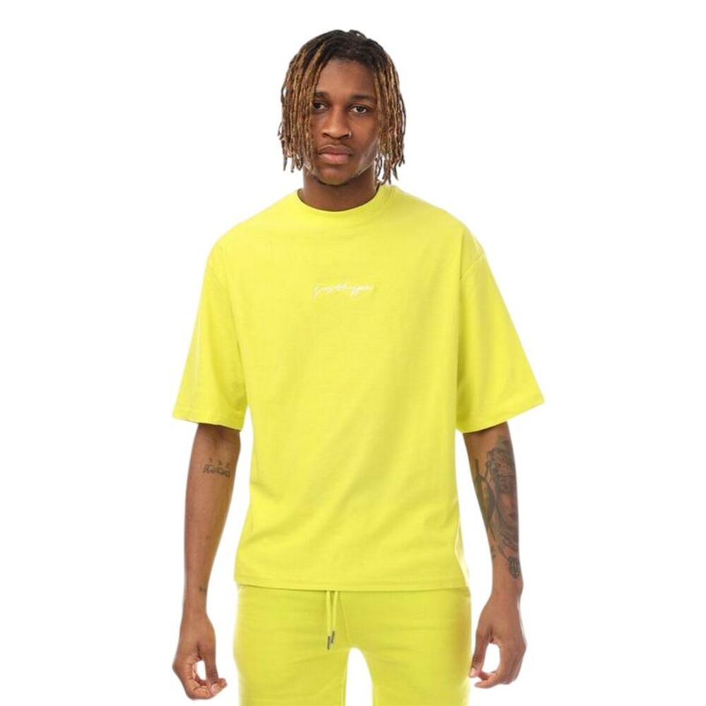 Hype Mens Signature Logo Oversized T-Shirt / Lime